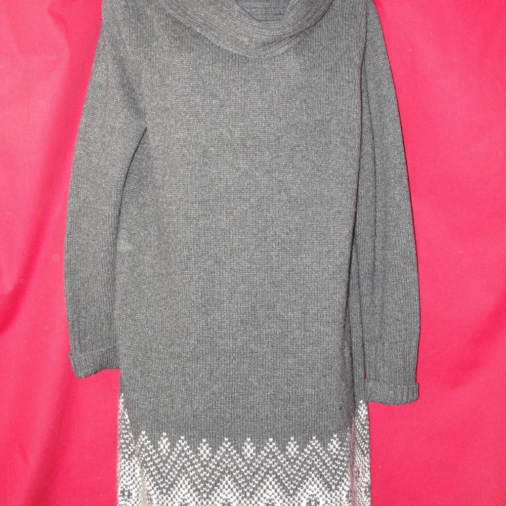 GAP Sweater Cowel Neck Dress Size L Lamb Wool